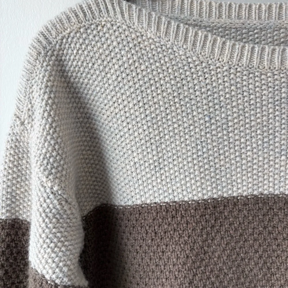 Kuhl Bella Stripe Sweater - Small - Cotton Merino Wool Colorblock Boat Neck Cozy